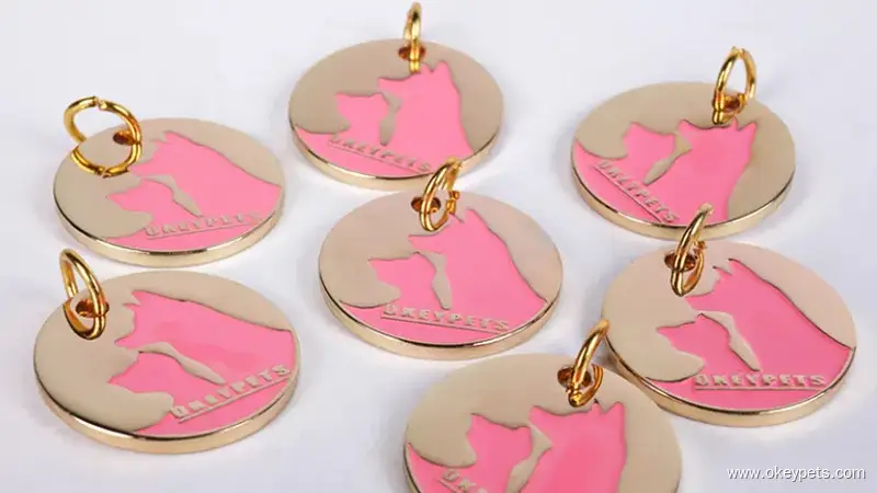 OKEYPETS Vente en gros de médailles d'identification pour chiens, gravure pour colliers et pendentifs. 1