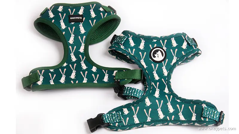 Harnais de poitrine pour chien en maille imprimée OKEYPETS, gilet pour chien avec ouverture rembourrée au niveau du cou 1