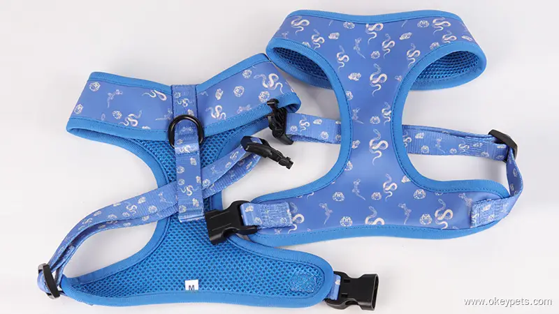 حقيبة ظهر للكلاب بألوان فريدة، مصنوعة من نسيج شبكي ناعم بنمط نيوبرين، مناسبة للكلاب والقطط، مع سترة واقية للحيوانات الأليفة. 1