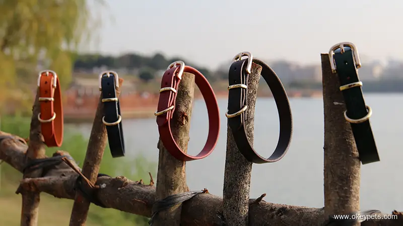 Collier pour chien en cuir OKEYPETS, fait main, durable et réglable, en cuir végan de qualité supérieure. 1