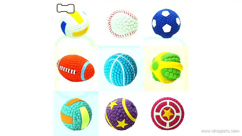 Usine de jouets pour animaux de compagnie - Vente en gros de balles de football en latex pour chiens, à mâcher et à rapporter. 1