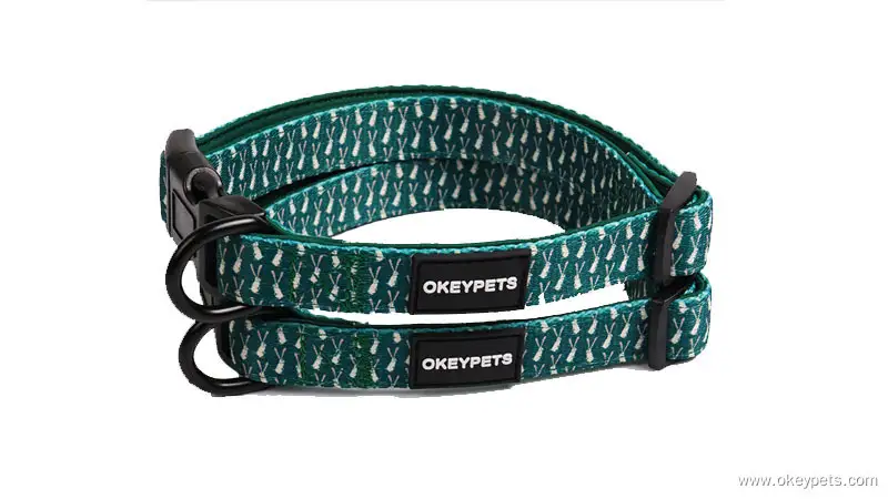 OKEYPETS - Collier pour chien personnalisé avec nœud papillon, logo imprimé et boucle entièrement métallique 1