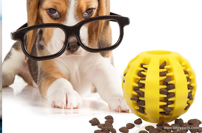 Balle en caoutchouc pour animaux de compagnie, jouet anti-morsure et casse-tête pour soulager les douleurs dentaires et résister aux morsures. 8