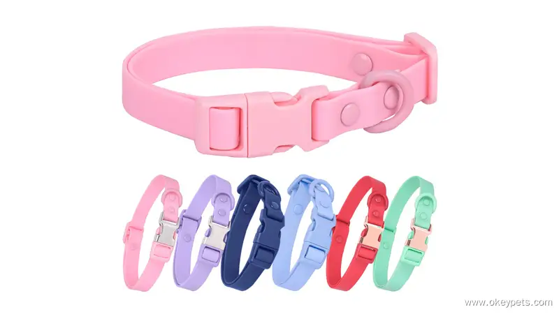 Ensemble collier et laisse pour chien en PVC coloré, en vente en gros - Imperméable et doux 1
