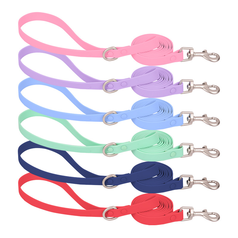 Ensemble collier et laisse pour chien en PVC coloré, en vente en gros - Imperméable et doux 8