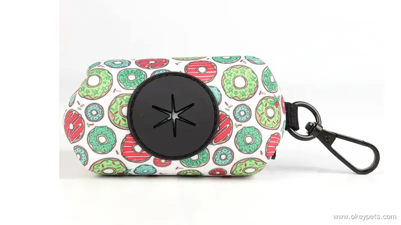 OKEYPETS Neopren Sød Hunde Afføringspose Dispenser Holder Til Gåture Neopren Afføringspose Holder Til Hunde 1