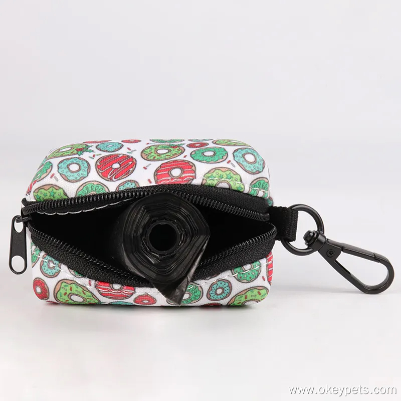 OKEYPETS Neopren Sød Hunde Afføringspose Dispenser Holder Til Gåture Neopren Afføringspose Holder Til Hunde 12