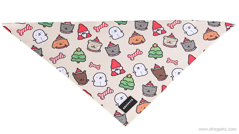 OKEYPETS 패션 멀티 컬러 강아지 반다나 강아지 스카프 반다나 맞춤 로고 1