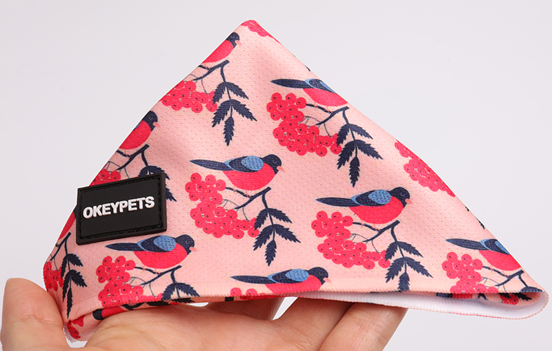 OKEYPETS Bandana doux en polyester personnalisé pour animaux de compagnie, avec design de marque, foulard pour chien, bandana pour animaux de compagnie 8