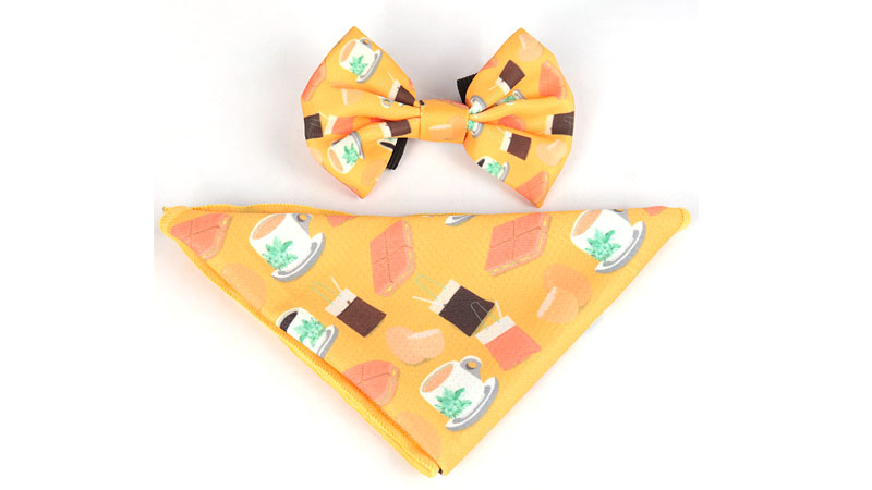 OKEYPETS Accessoires de Noël pour animaux de compagnie Nœud papillon de luxe multi-styles pour chien, bandana réversible imprimé en polyester pour chien 8