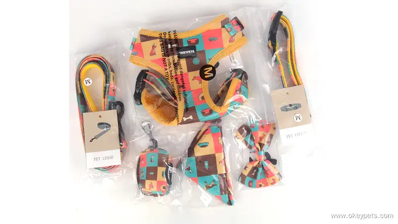 Ensemble de harnais pour chien en néoprène imprimé personnalisé OKEYPETS 1