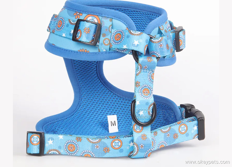 Harnais pour chien réversible en néoprène anti-traction, sur mesure, OKEYPETS - Design personnalisé 12