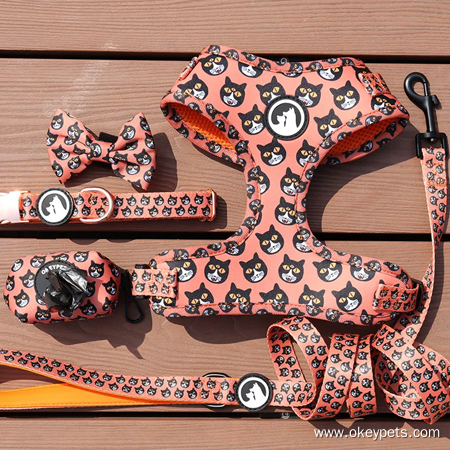 OKEYPETS Harnais pour chien en néoprène sur mesure, ensemble de luxe pour chiot avec accessoires mignons 14