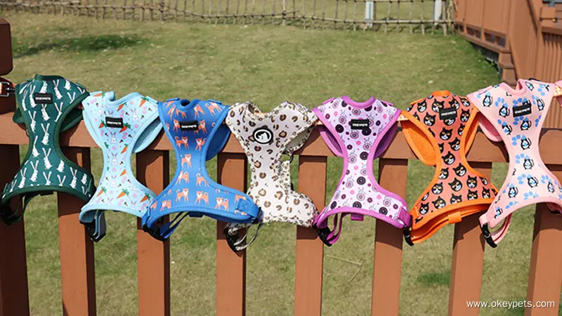 OKEYPETS Venkovní módní postroj pro psy bez tahu, nastavitelná kontrolní vesta, roztomilý postroj pro psy 1