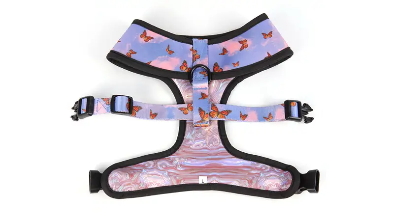 OKEYPETS Design Ham elegant pentru piept de câine cu cataramă metalică, ușor, reflectorizant, fără tragere, pentru controlul animalelor de companie 1