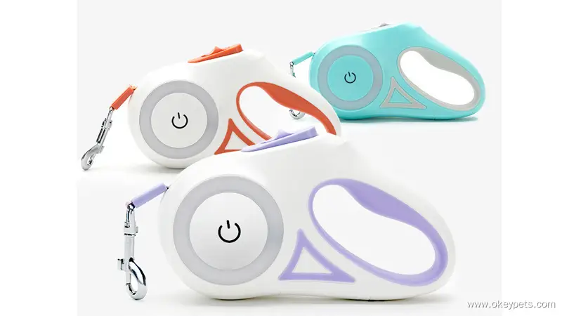 OKEYPETS Vente en gros Laisse rétractable LED pour chien Laisse robuste pour chien 1