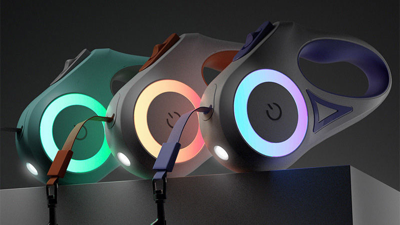 Laisse pour chien rétractable LED rechargeable avec lampe torche intégrée (vente en gros) 5