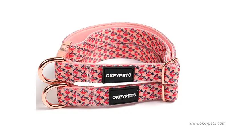 OKEYPETS - Colliers pour chiens roses ultra-résistants, confortables et luxueux, rembourrés en néoprène 1