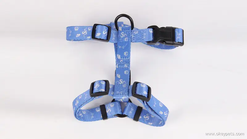 Harnais pour chien OKEYPETS, design personnalisé, ajustable, en polyester doux et confortable, avec sangle en polyester colorée. 1