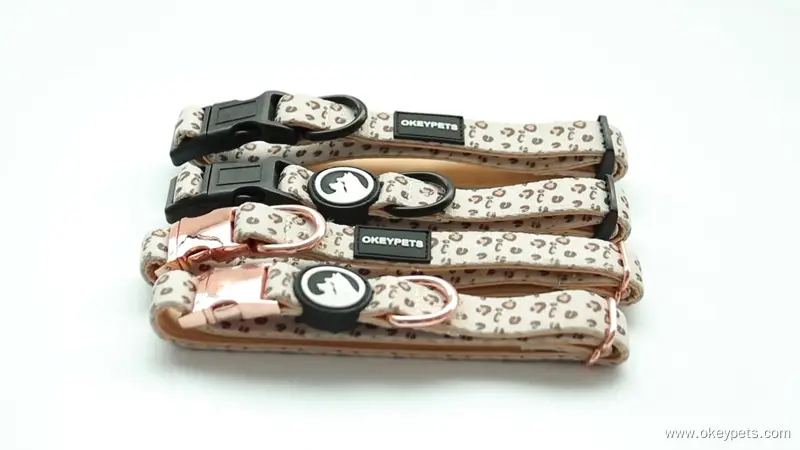 OKEYPETS – Wielokolorowa, spersonalizowana, luksusowa, wygodna, regulowana obroża dla psa z neoprenu z klamrą 1