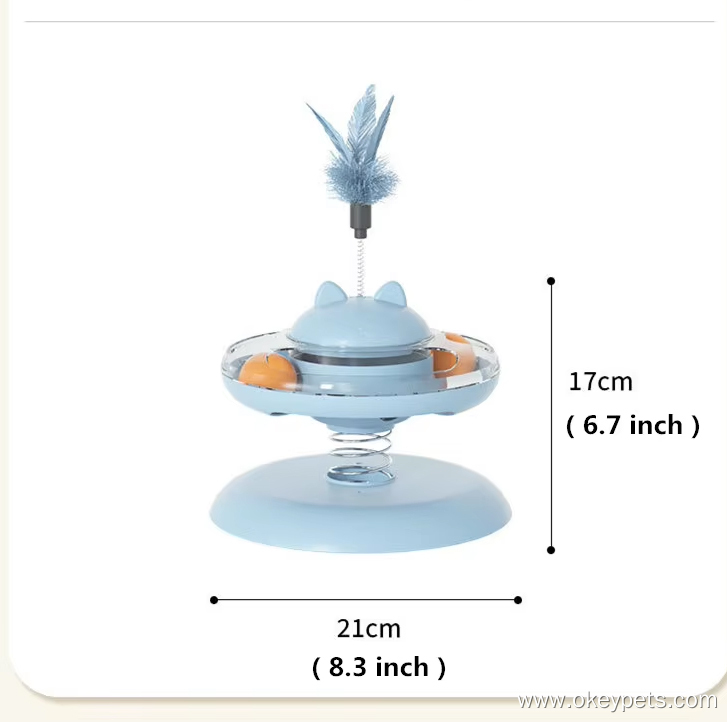 OKEYPETS Nouveau distributeur de croquettes rotatif anti-fuite avec bâtonnet auto-piquant, jouet pour chat en gros en stock 6