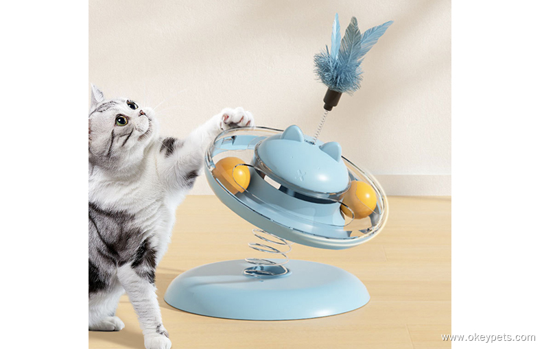 OKEYPETS Nouveau distributeur de croquettes rotatif anti-fuite avec bâtonnet auto-piquant, jouet pour chat en gros en stock 10