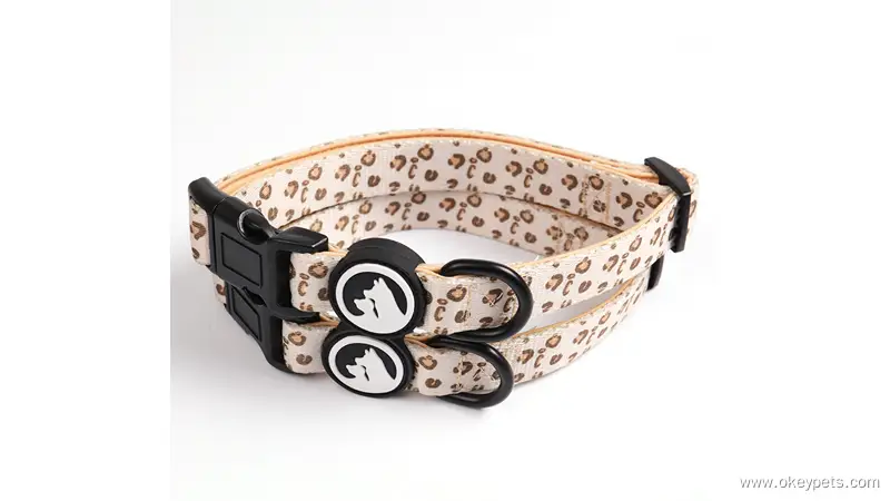 OKEYPETS Logo Tilpasset Hundehalsbånd Spænde Komfortabel Neopren Kraftig Hundehalsbånd med Guldkæde Kæledyrshalsbånd 1