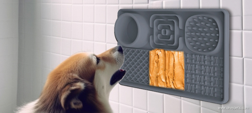 Tapis de léchage portable en silicone facile à nettoyer pour chiens, avec ventouses, en vente en gros 8