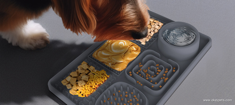 Tapis de léchage portable en silicone facile à nettoyer pour chiens, avec ventouses, en vente en gros 9