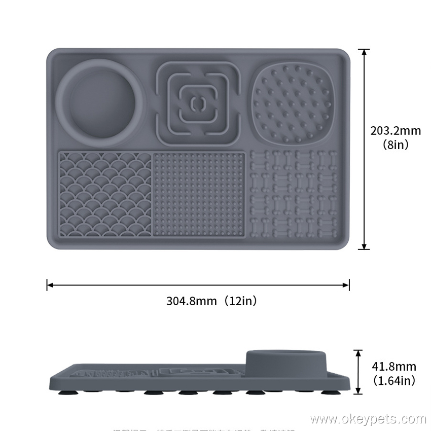 Tapis de léchage portable en silicone facile à nettoyer pour chiens, avec ventouses, en vente en gros 7