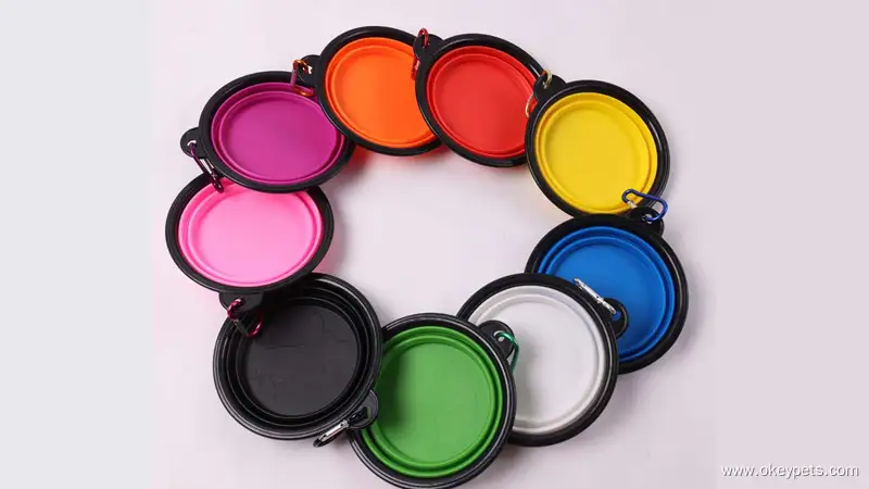 OKEYPETS - OKEYPETS Nagykereskedelmi Személyre Szabott Kutyatál Új Designer Víz Utazó Összecsukható Szilikon 350ml Kutyatál 1