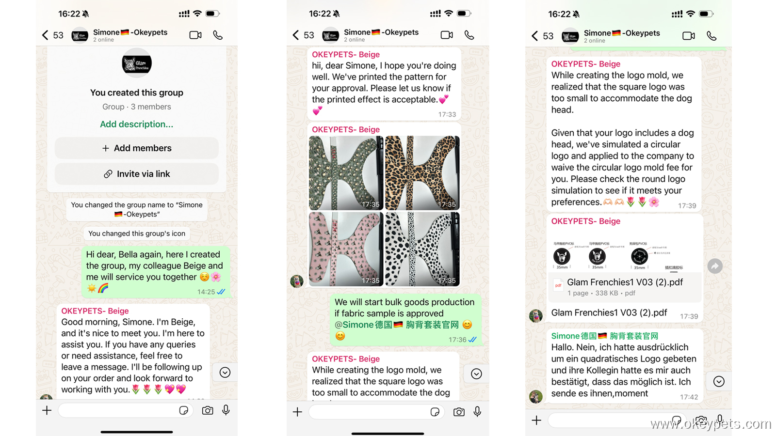 Казус за персонализиране на комплект нагръдници за кучета за немски клиенти 5