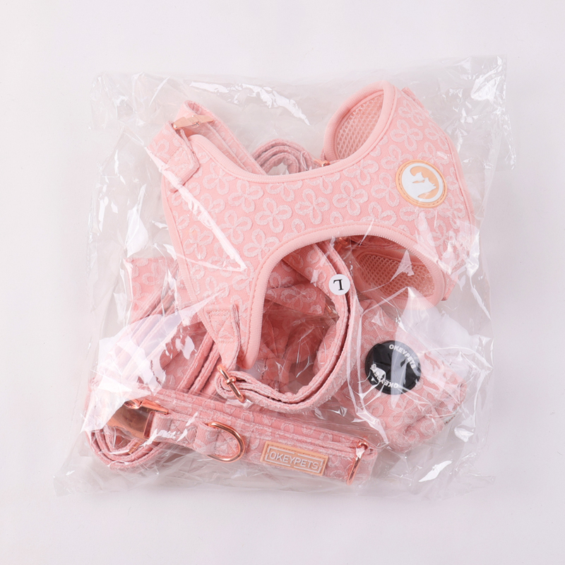 2025 OKEYPETS Nová sada vyšívaného postroje pro psy 16