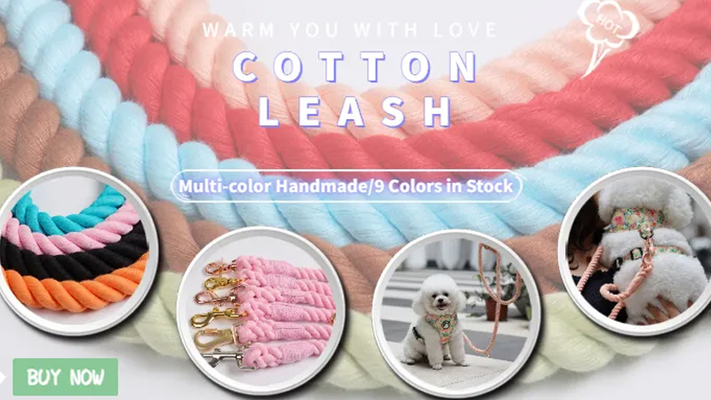 Promener son chien au parc est gratuit et sans danger ! Une laisse en coton est un bon choix. 1