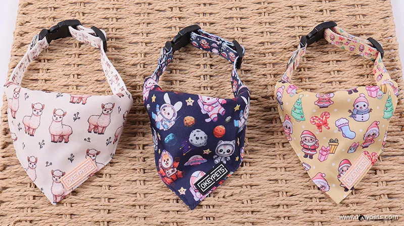 Personalized Dog Bandana Collar - Adjustable with Quick Release Buckle 1