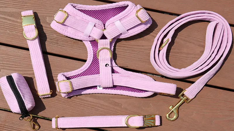 Corduroy Dog Harness Set: Safe & Comfortable 1