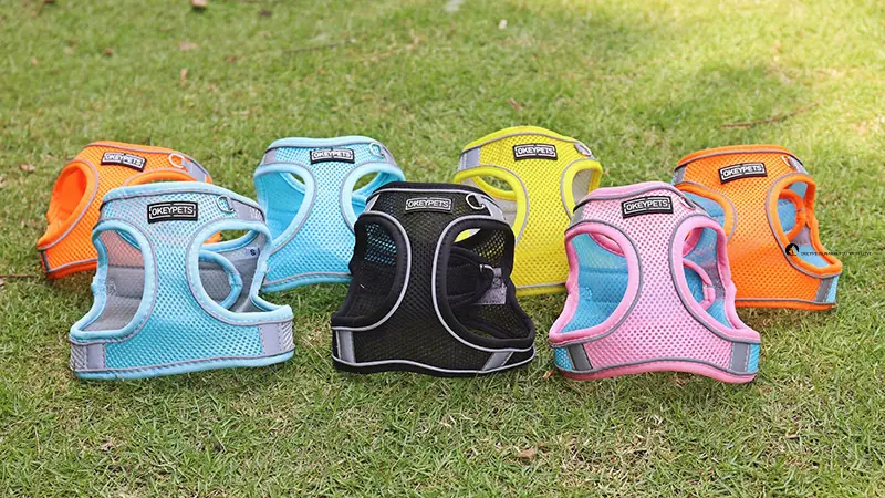 Breathable Mesh Dog Harness with Reflective Bands 1