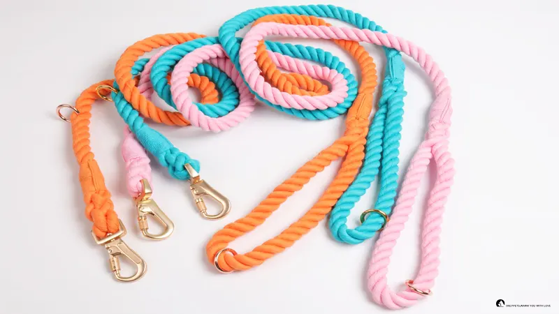 Multicolored Cotton Dog Leash - Durable and Stylish 1