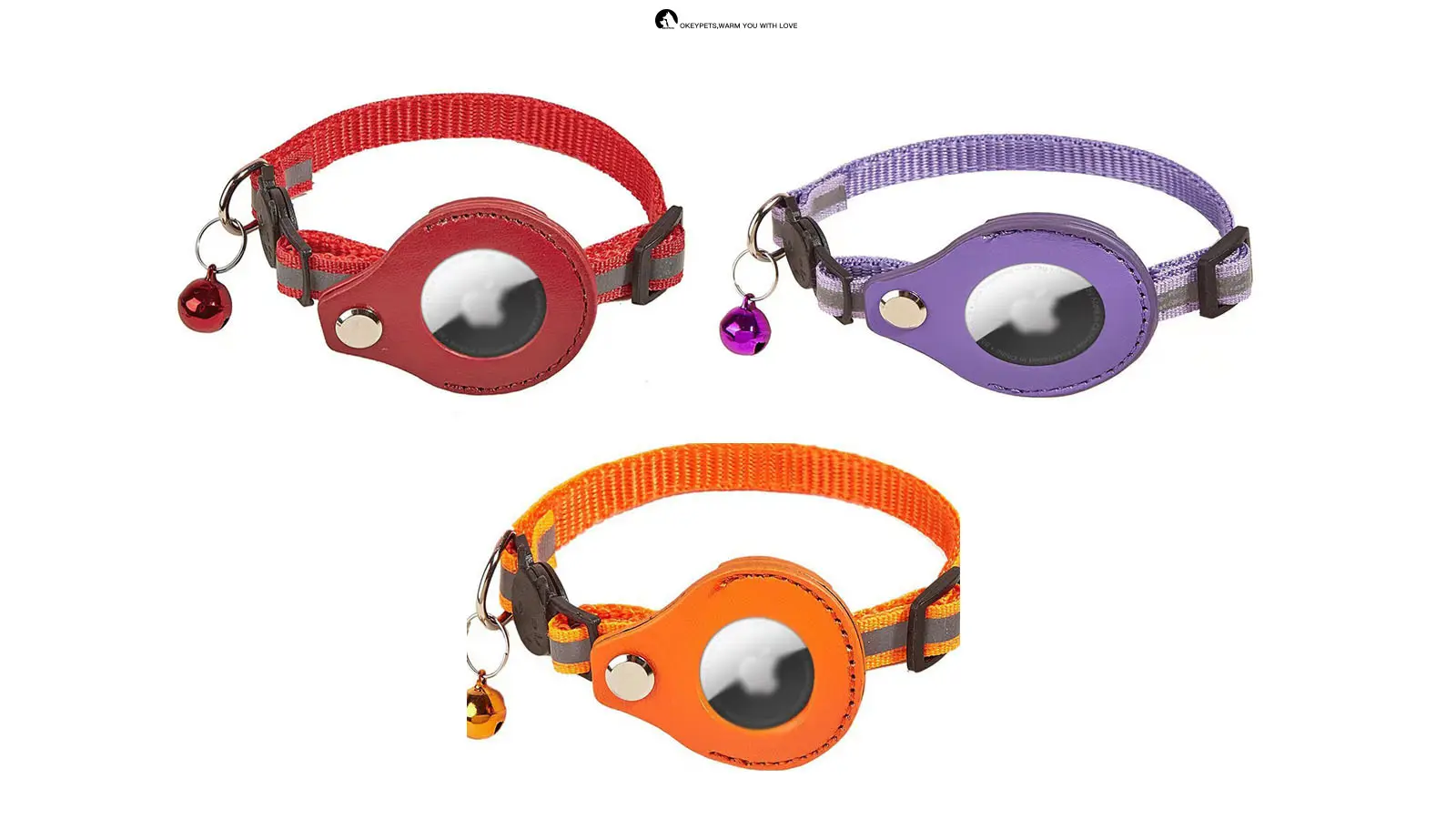 安全ベル付き軽量猫追跡首輪 1