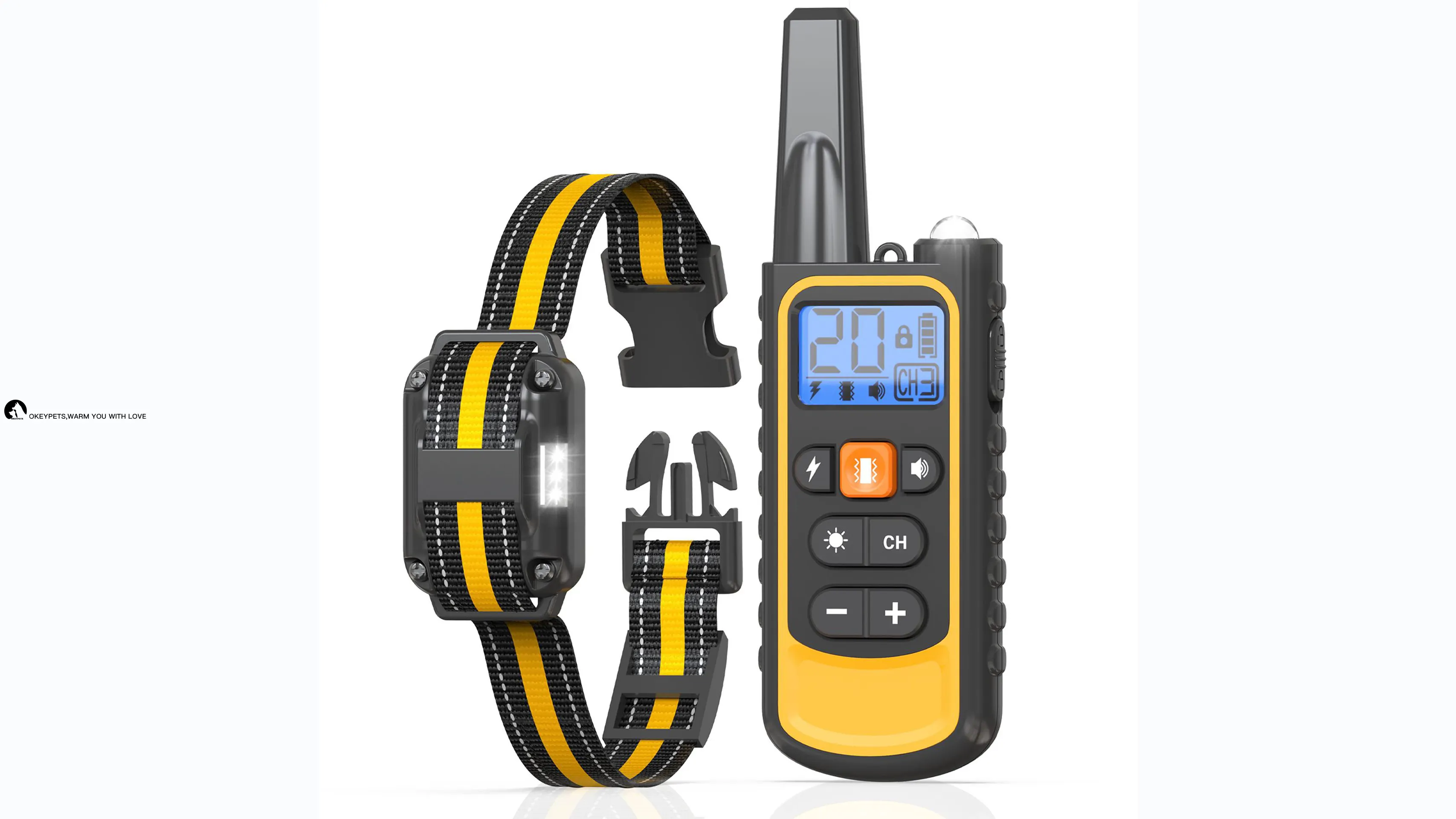 Erittäin pitkä koiran koulutuspanta etänä, vedenpitävä, 70 cm leveä, 1000 m kantama 1