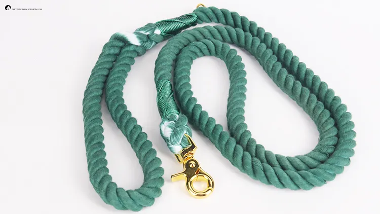 Green Cotton Dog Lead for Pulling 1