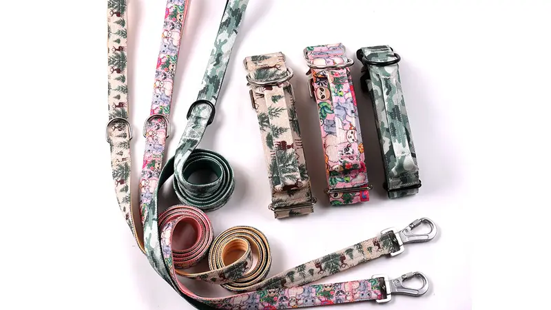 Anpassat tryckt neopren taktiskt hundhalsband och koppelset 1