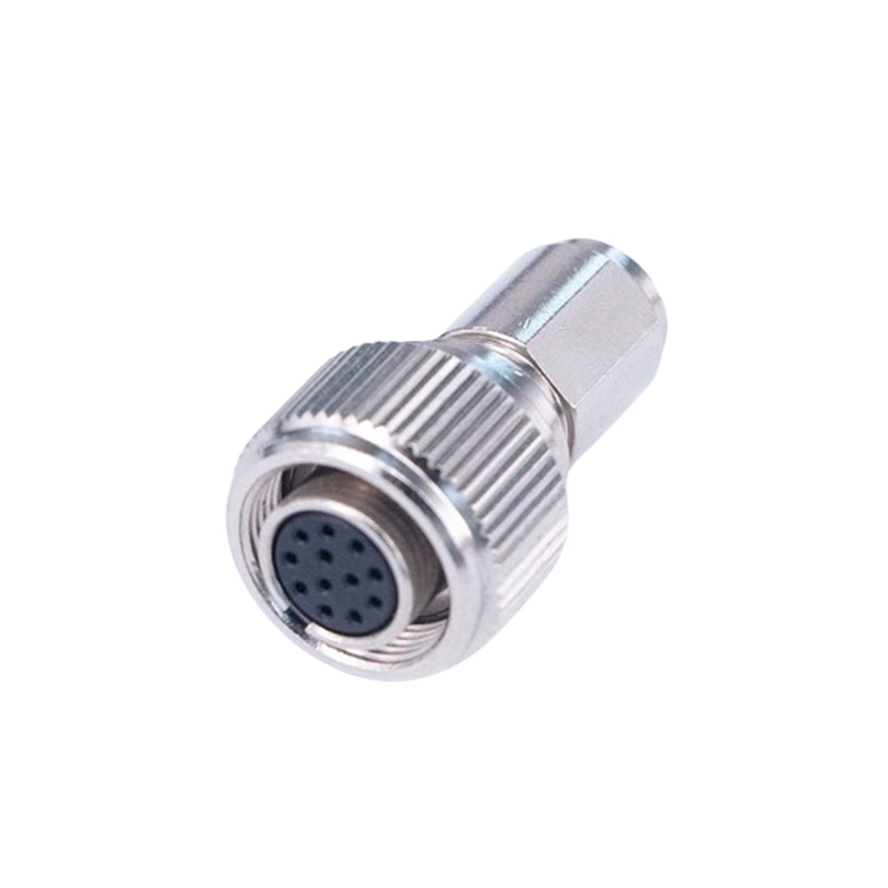 Circular Connector M12 A-coded 12Pin Female Wire solder Waterproof 1