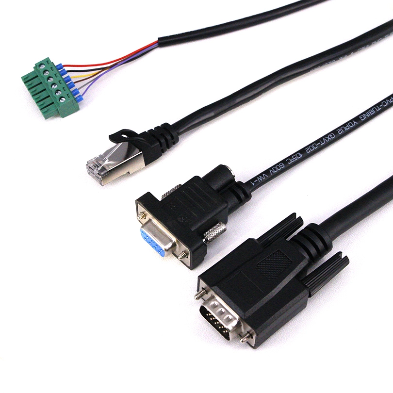 Barcode Reader Cable, Four connectors, HDB 15-pin Male to DB 1