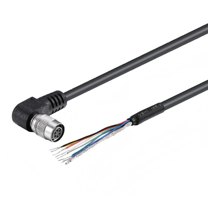 HRS 6-Pin Metal Female Right-Angle to Open-End Industrial IO Cable For Power Interface，Industrial Camera ADAMICU 1