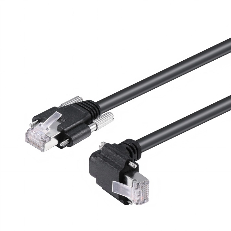 RJ45 Upward/Under to RJ45 Cat.5e/Cat.6/Cat.6e Ethernet Cable For Industrial Camera, Automation ADAMICU 1