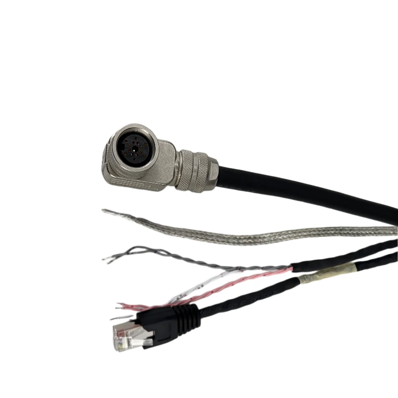 M16 14pin Female Angle to RJ45 to Open Industrial Sensor Cable, Ethernet Cable to Transmission Signal ADAMICU 1