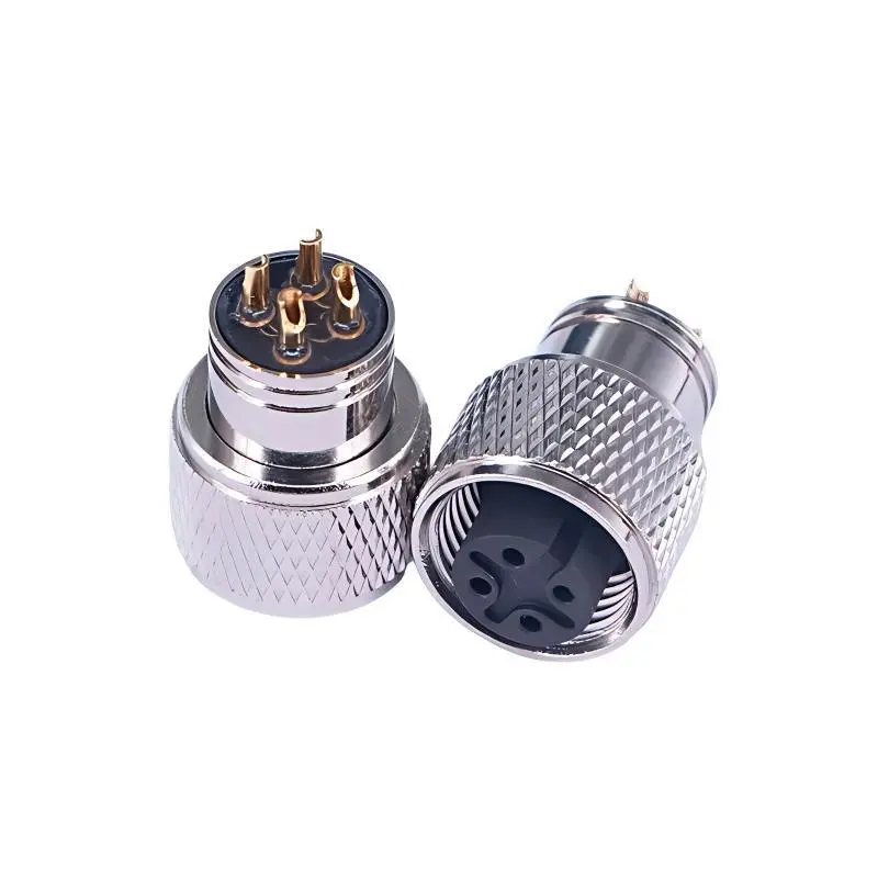 M12 A-Coded 4-Pin Female Circular Connector for Industrial Automation 1