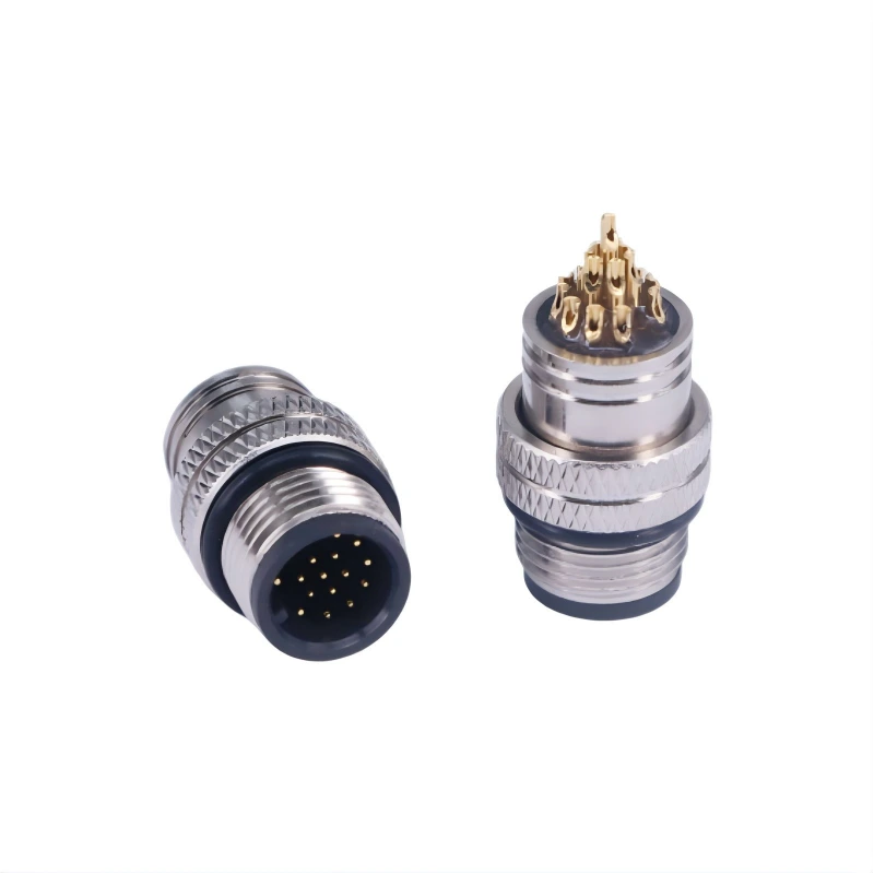 M12  A-Coded 17 Pin Male Solder Type Connector ADAMICU 1