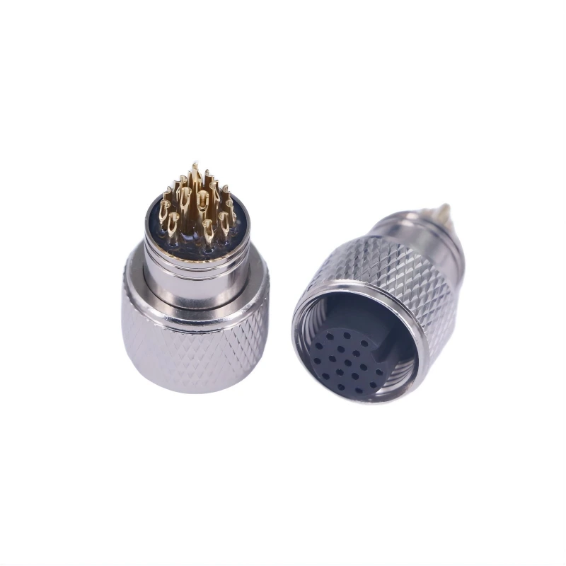 M12 A-Coded 17 Pin Female Solder Type Circular Connector for High-Density Industrial Connections ADAAMICU 1